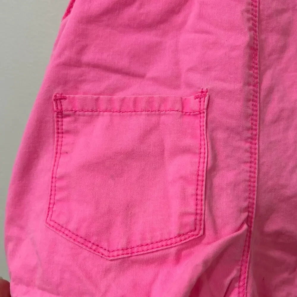 Oshkosh B’Gosh Baby Girls Size 24 Months Hot Pink Shortalls Overalls Y2K Cotton